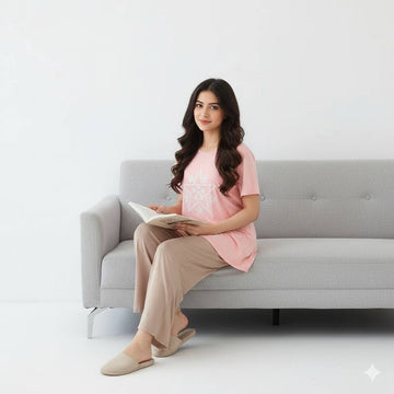 Modal fabrics loose pants with semi long tops