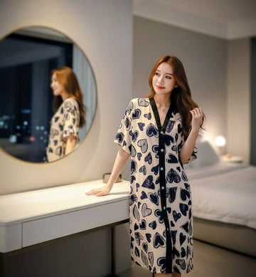 Butterfly Love Print Viscose Nightwear