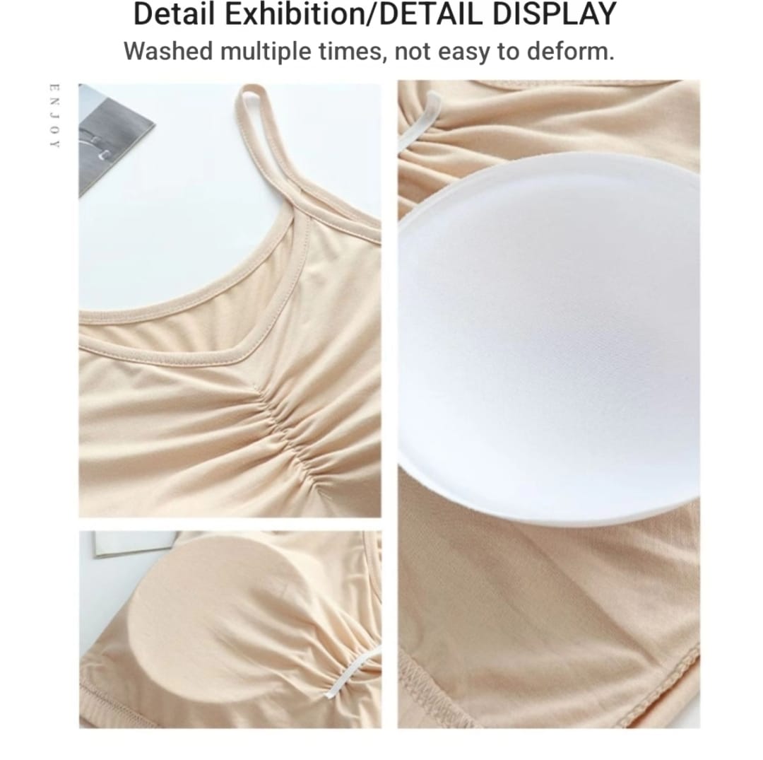 Wire-Free removable lightly padded ultra thin modal fabrics bra