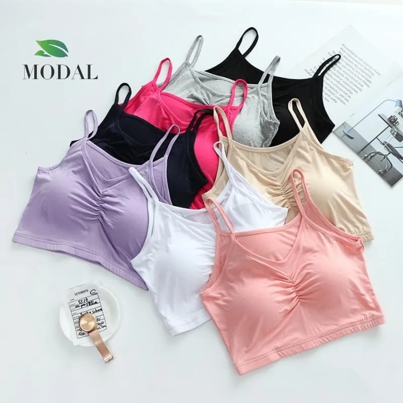 Wire-Free removable lightly padded ultra thin modal fabrics bra