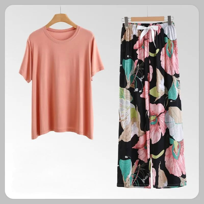 Comfy Modal fabrics Tops with viscose floral bottom free size