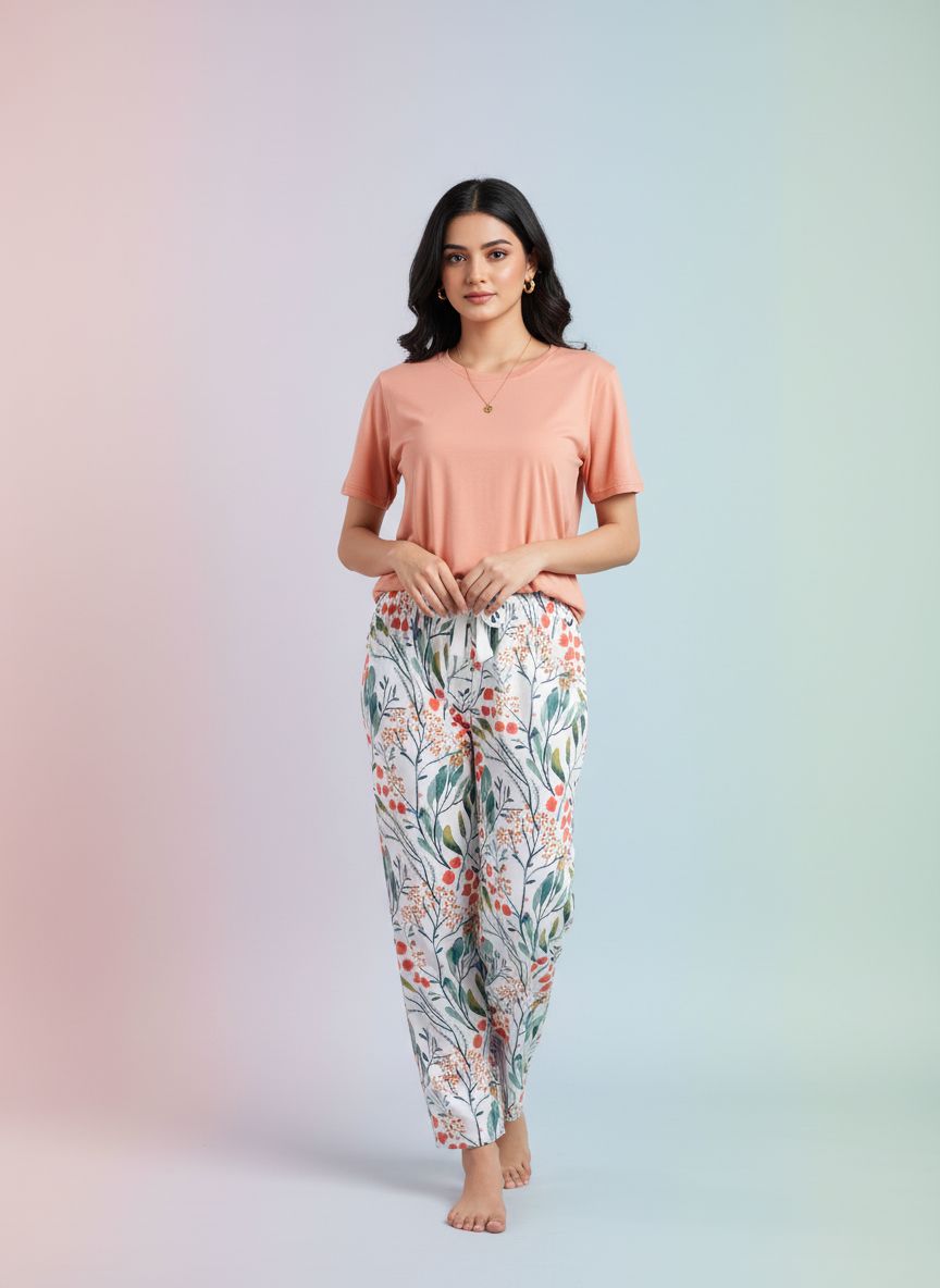 Comfy Modal fabrics Tops with viscose floral bottom free size