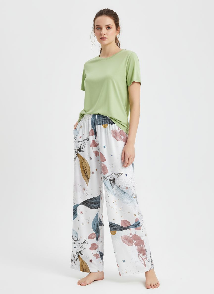 Comfy Modal fabrics Tops with viscose floral bottom free size
