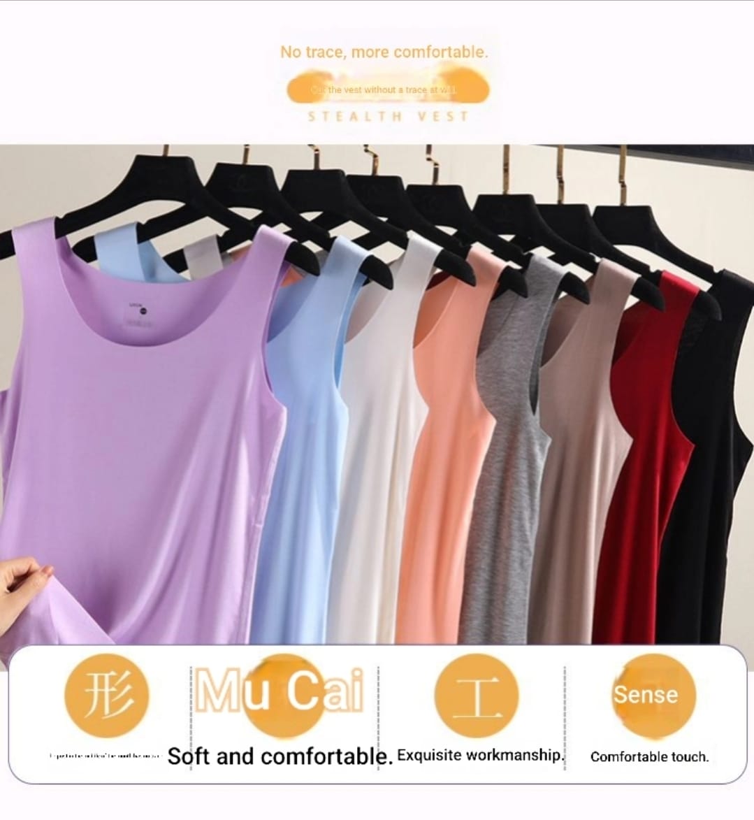 Modal comfy seamless vest for younger lady