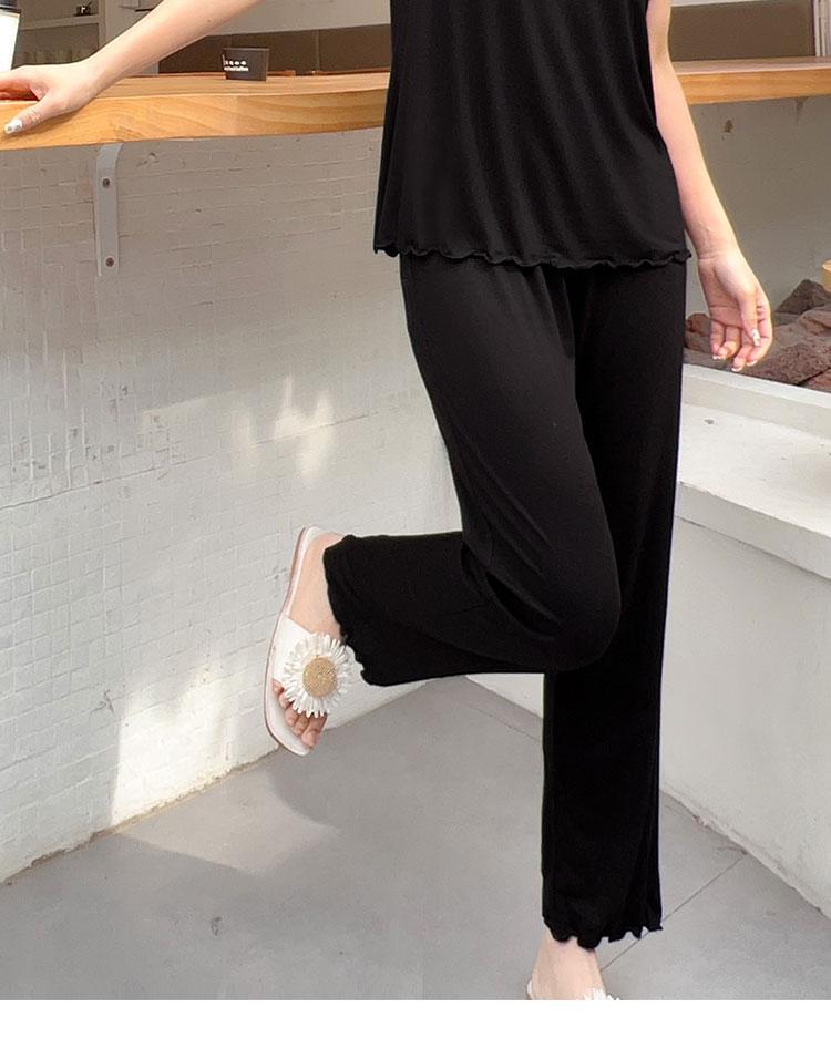 Modal summer v neck in built padded bra lounge set for younger lady