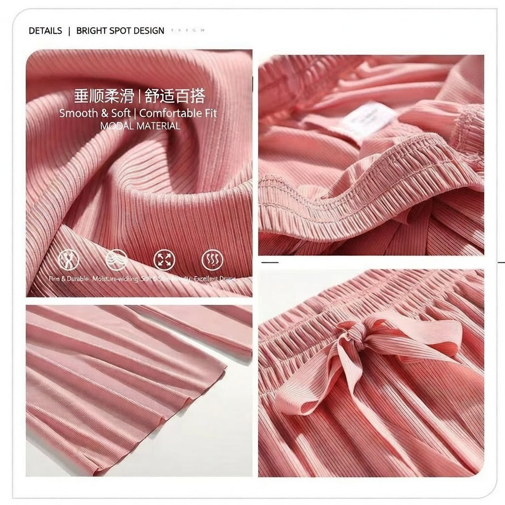 Women's Cloud comfy Ice Silk-short sleeve tee with pajama set