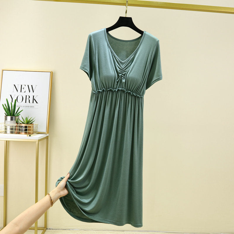 Modal fabrics loungewear with inbuilt padded bra